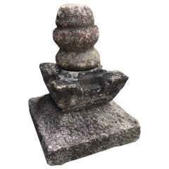 Japan Ancient Stone Stupa Garden Ornament Represents Worldly Elements