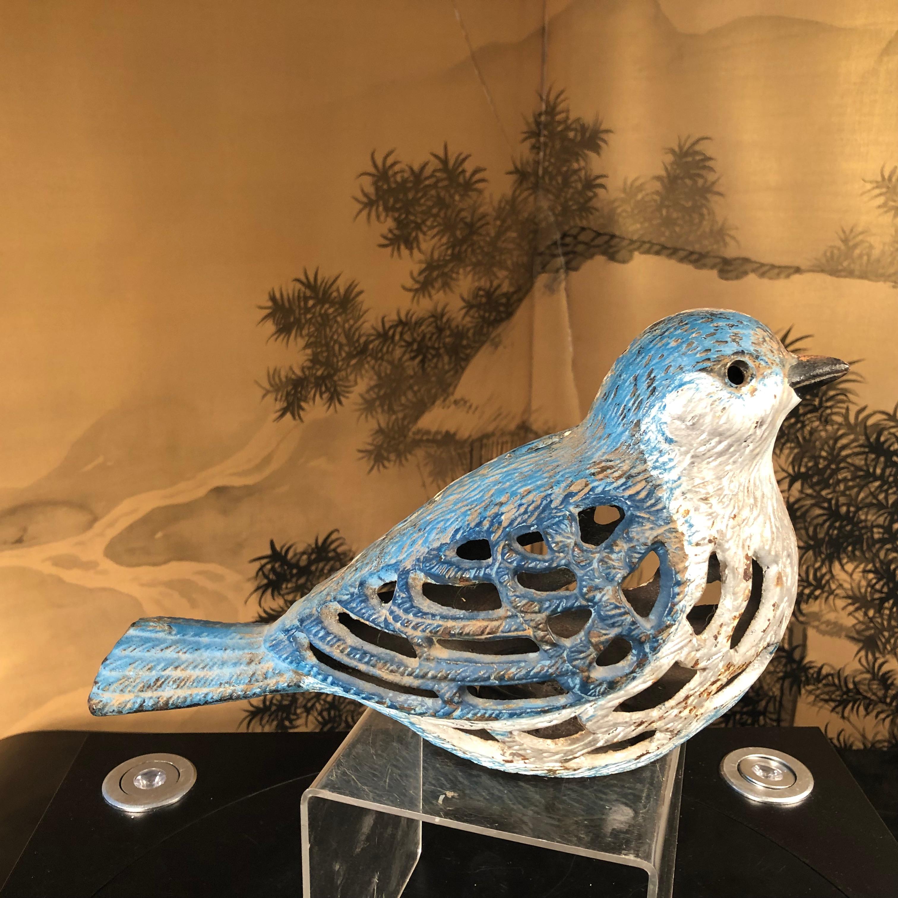20th Century Japan Blue Bird Garden Lantern