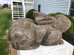 Japan Antique Carved Garden Rabbit, Big Ears
