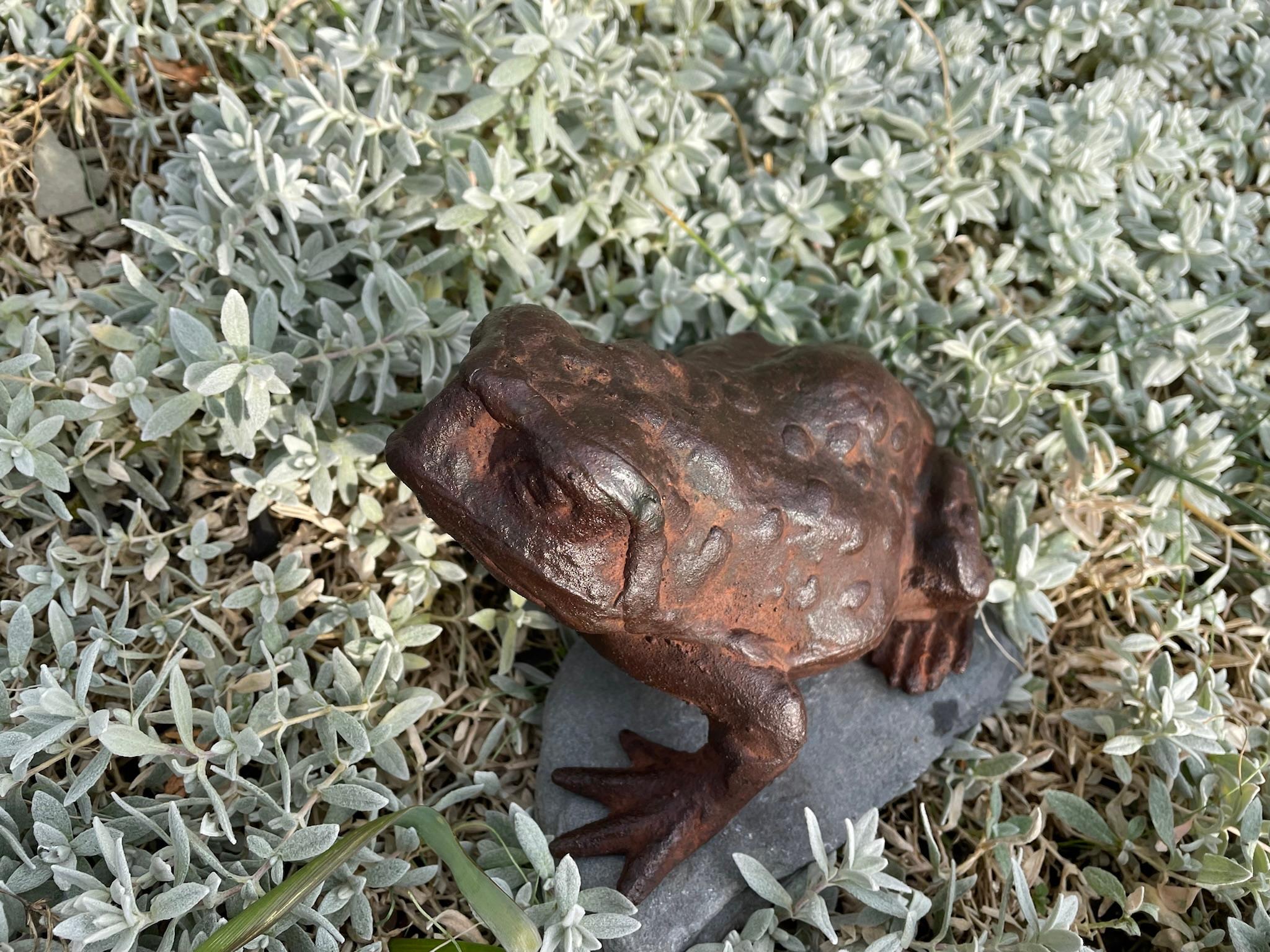 Japanese Japan Big Antique Cast Frog Toad Kaeru