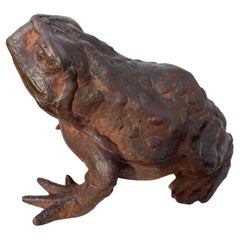 Japan Big Antique Cast Frog Toad Kaeru