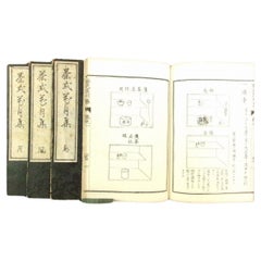 Livres de guide de cérémonie du thé japonais anciens du 19e siècle 