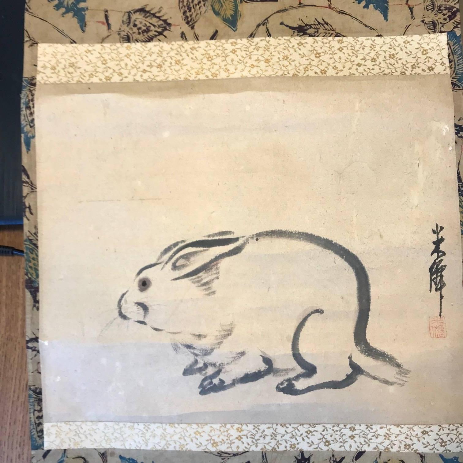 japanese rabbit painting