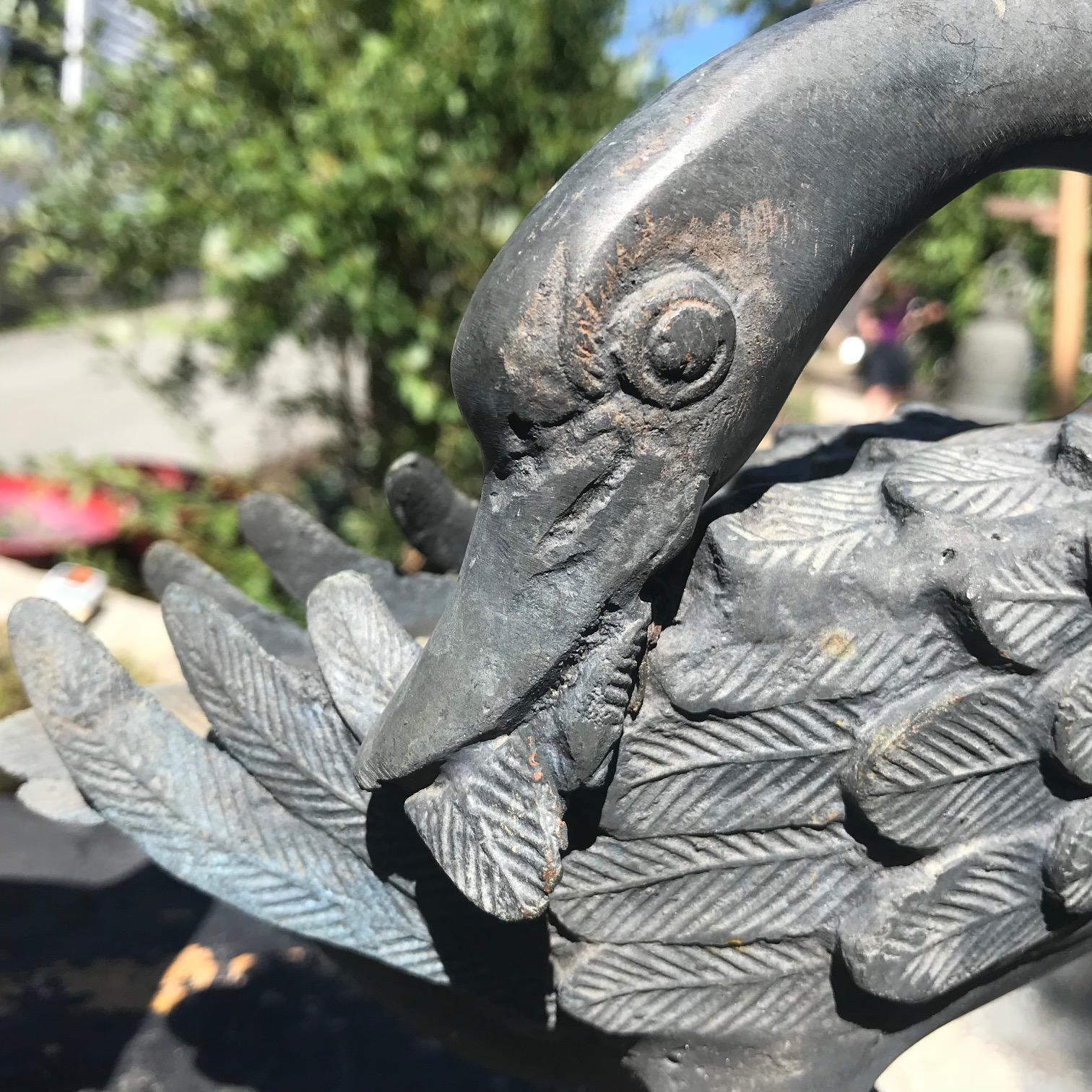 20th Century Japan Antique Hand Cast Pair of Bronze Ducks, Beautiful Details