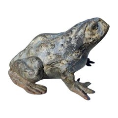 Japan antique Hand Cast Toad Kaeru