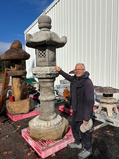 Japan Tall  Old Kasuga "Deer" Granite Stone Lantern