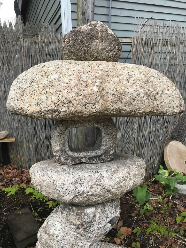 Japan Antique Lantern "Spirit Mountain" HandCarved Organic Natural