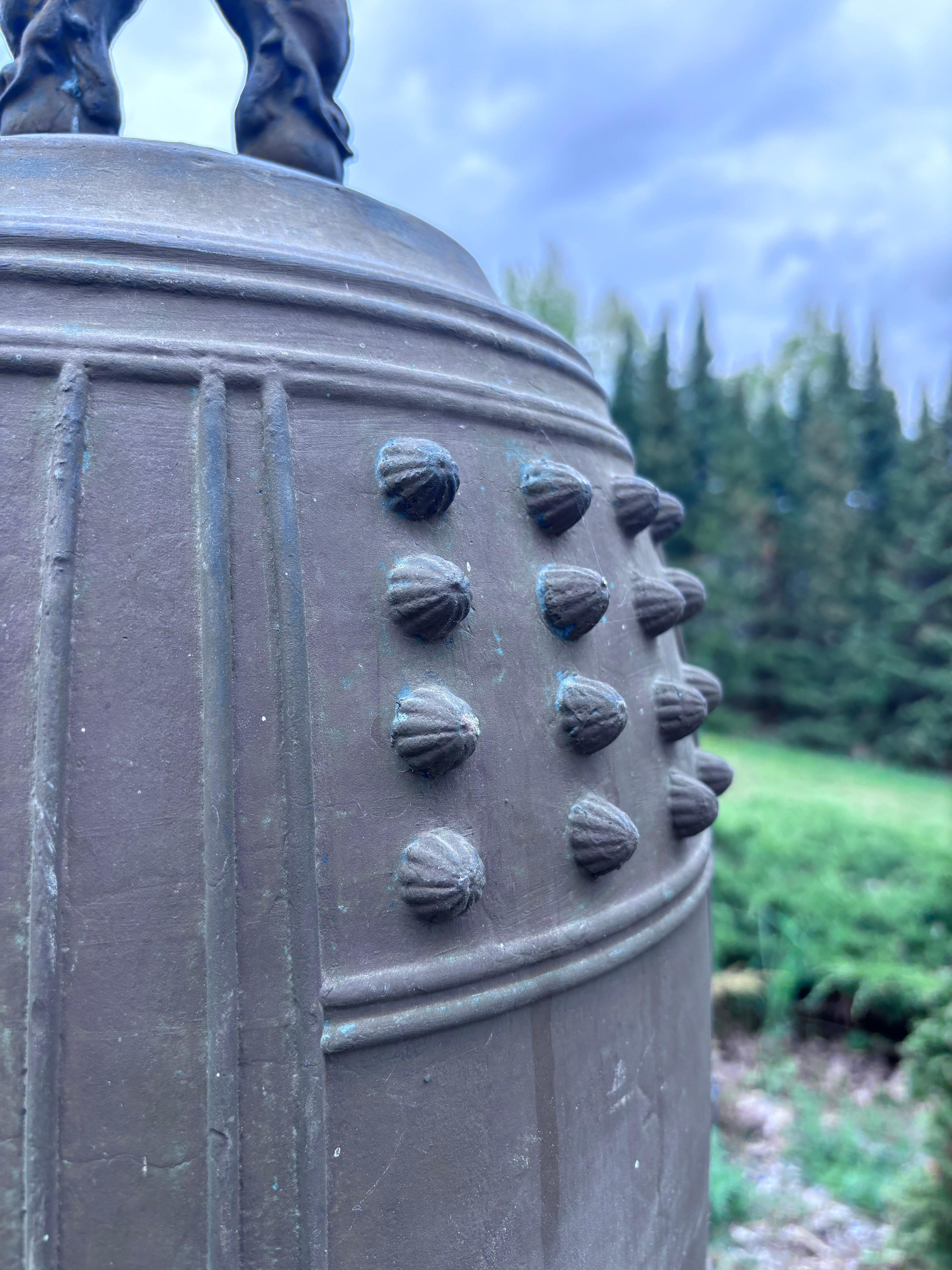 Japan  Antique Large Bronze Temple Bell With Pleasant Sound, Double Signed, 25