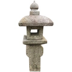 Japan Antique “Oribe” Granite Lantern , Tea Master Hand Carved