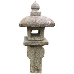 Japan Antique “Oribe” Granite Stone "Tea Master" Lantern Hand-Carved