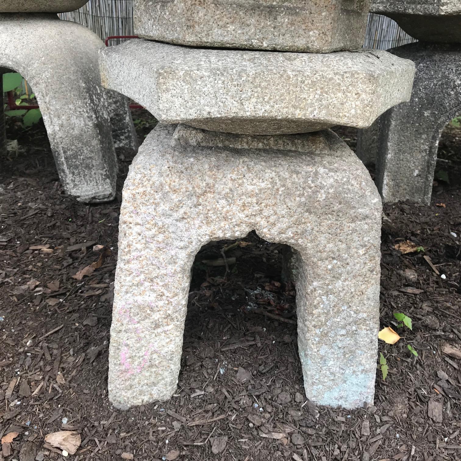 Japan Antique Stone Lantern, Classic Water Viewing or Snow Lantern In Good Condition In South Burlington, VT