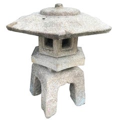 Japan Antique Stone Lantern, Classic Water Viewing or Snow Lantern