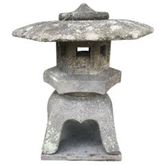 Japan Antique Stone Lantern "Yukimi"  Hand-Carved Classic Water or Snow Lantern