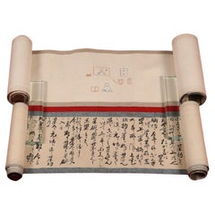 Japan Antique Tea Master Ceremony Guide Double Scroll  Matsudara Fumai 1751-1818