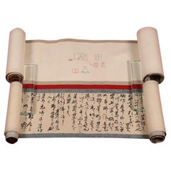 Japan Used Tea Master Ceremony Guide Double Scroll  Matsudara Fumai 1751-1818