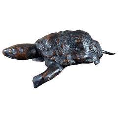 Japan Antique Unique 19th Century Natural Burl Wood Turtle