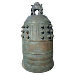 Japanese Big Vintage Bronze Fire Bell