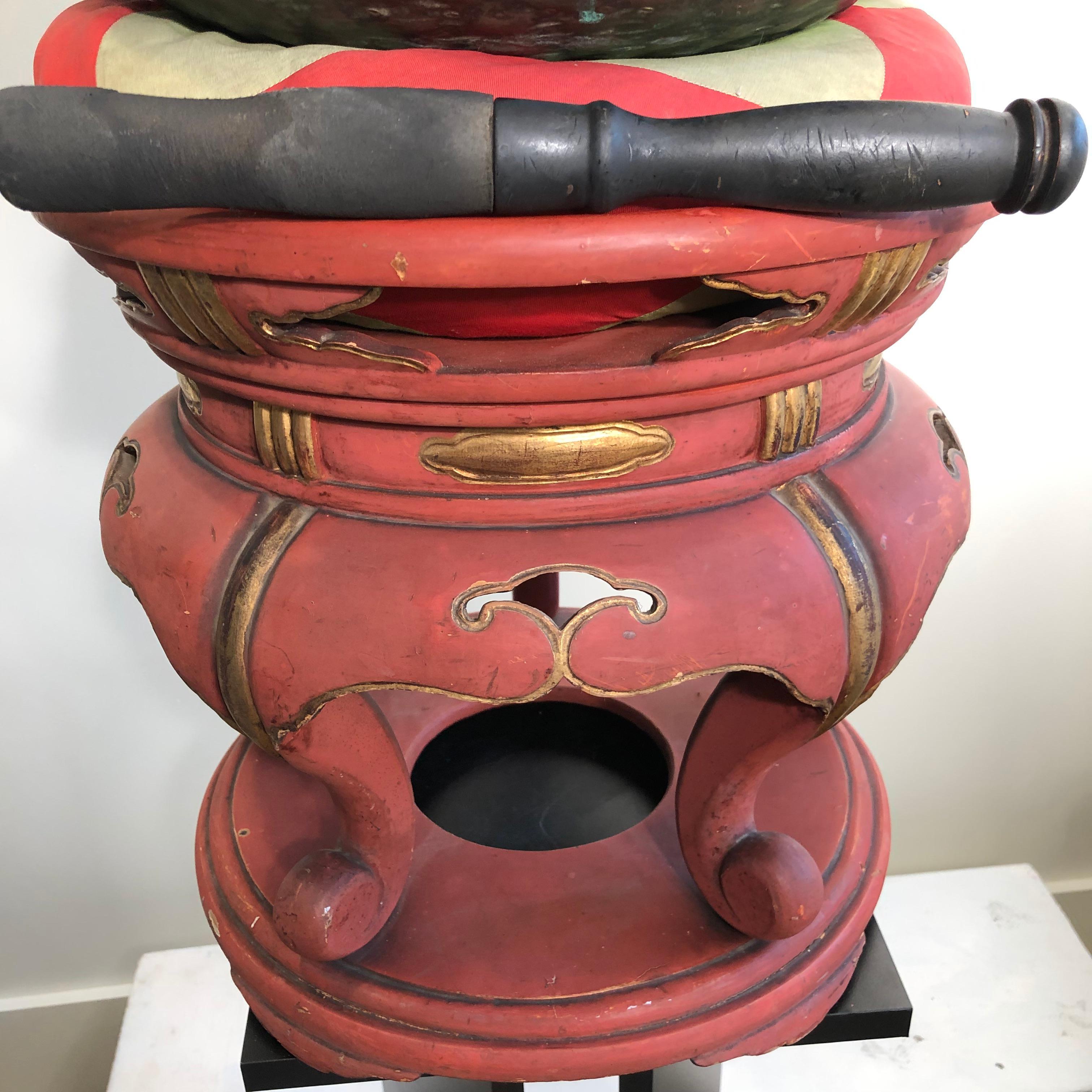 Japan Huge Bronze Antique Meditation Bell- Soothing Reverberating Sound 7