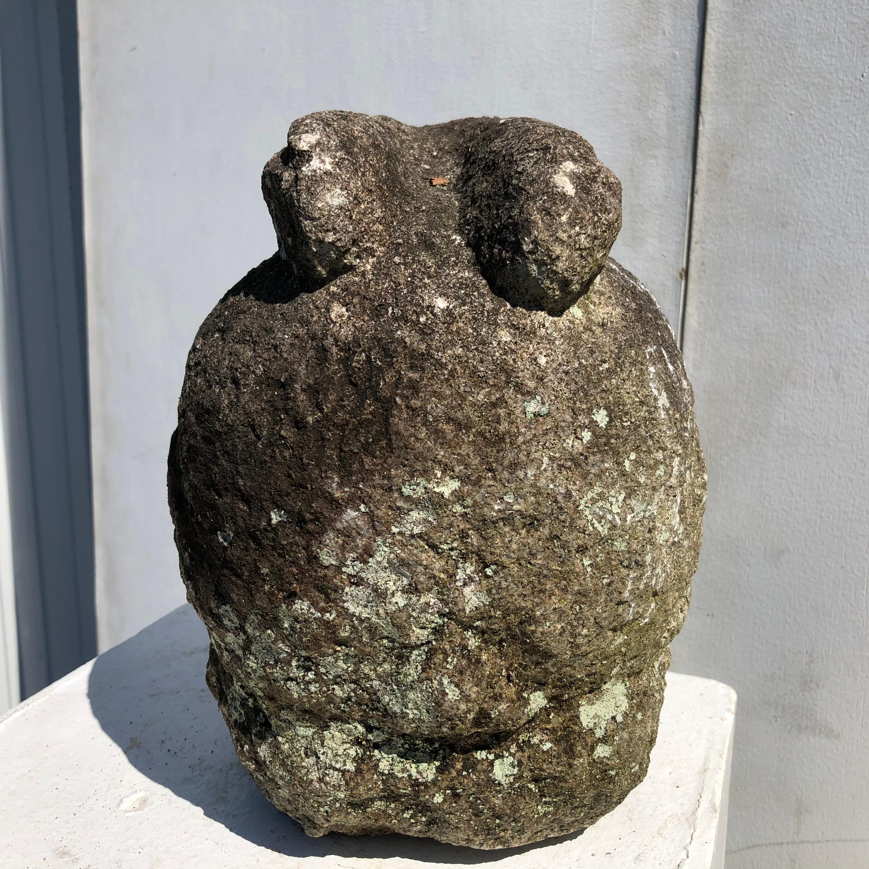 Japan Big Eared Antique Stone Garden Rabbit  In Good Condition In South Burlington, VT