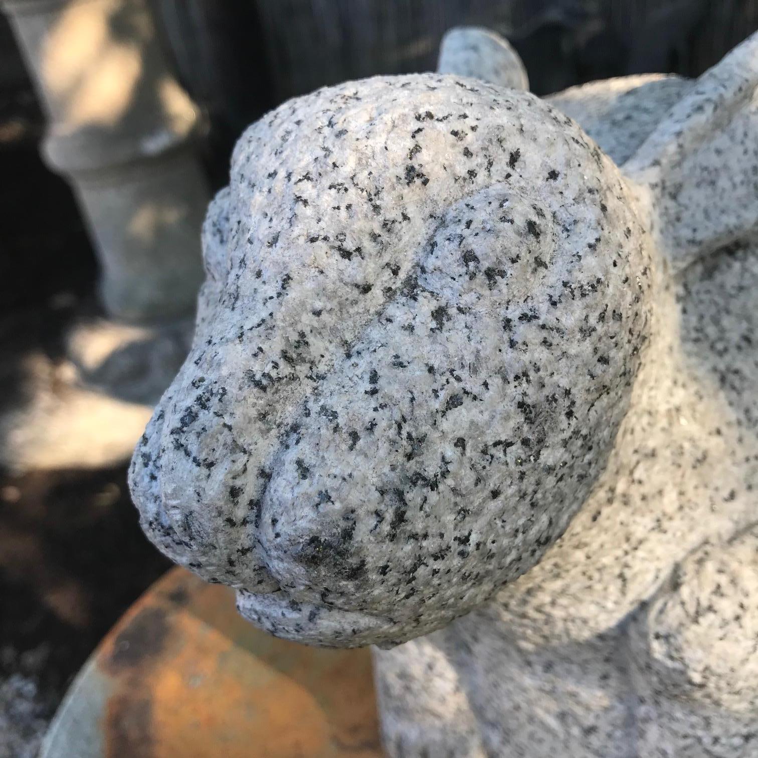 Japan Big Eared Rabbit Hand-Carved Stone Usagi, Good Garden Choice 1