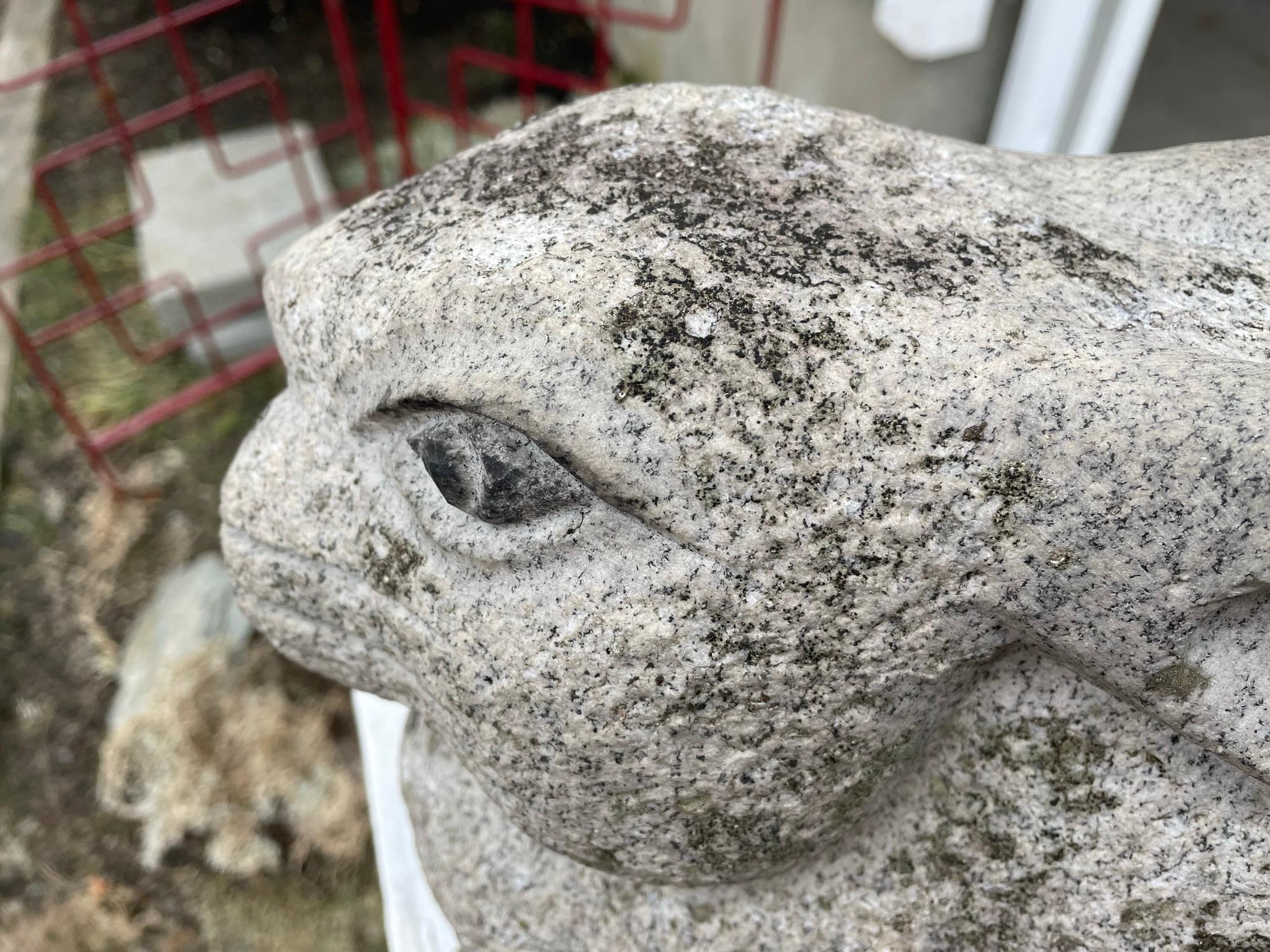 Stone Japan Big Old Hand Carved Garden Rabbit, Usagi