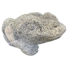 Japan Big Old Stone Garden Frog 15"