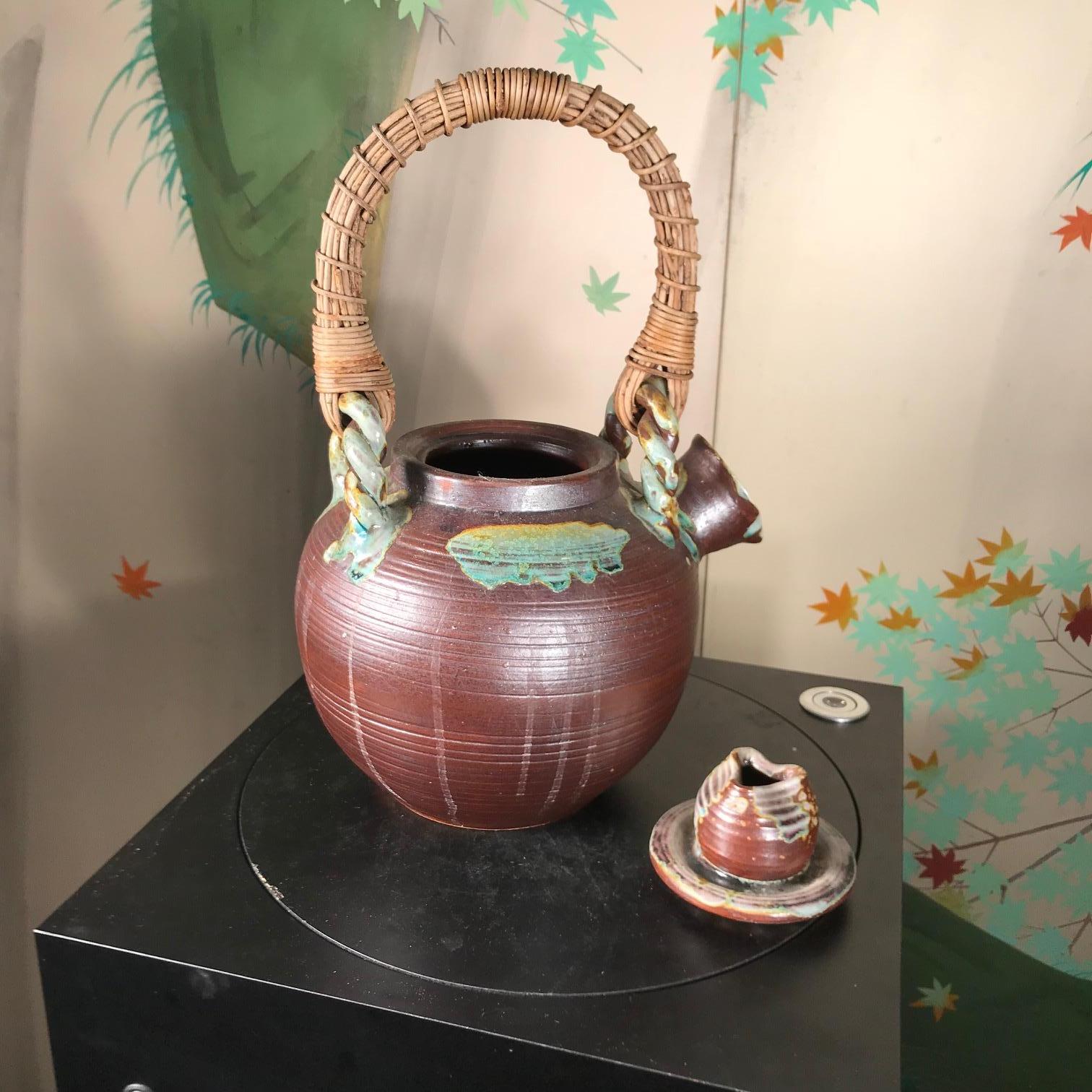 Japan Big Older Flower Pot Tea Vessel, Finely Crafted with Colorful Glaze 2