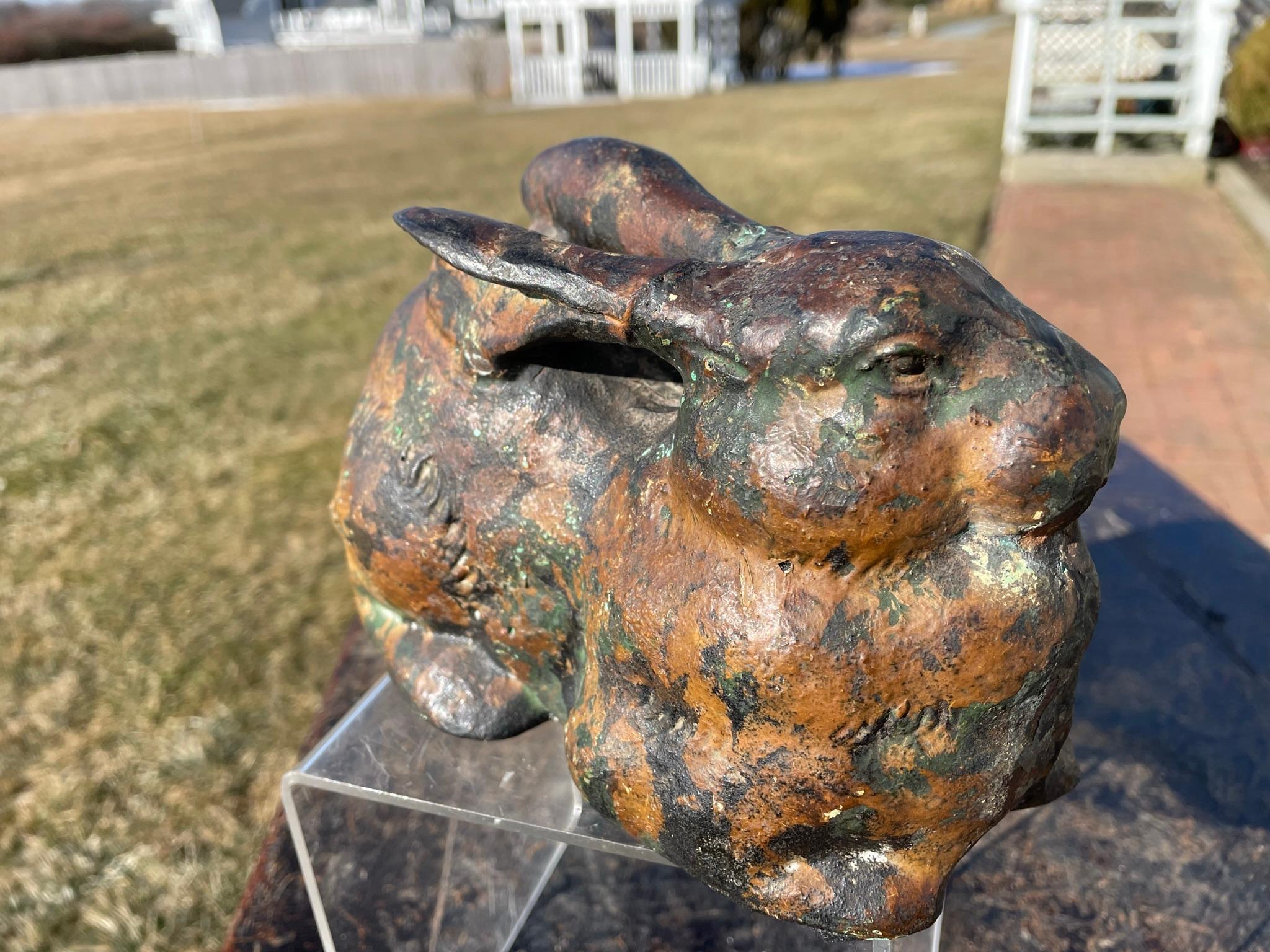 Japan Big Plump Gilt Garden Hungry Rabbit In Good Condition In South Burlington, VT