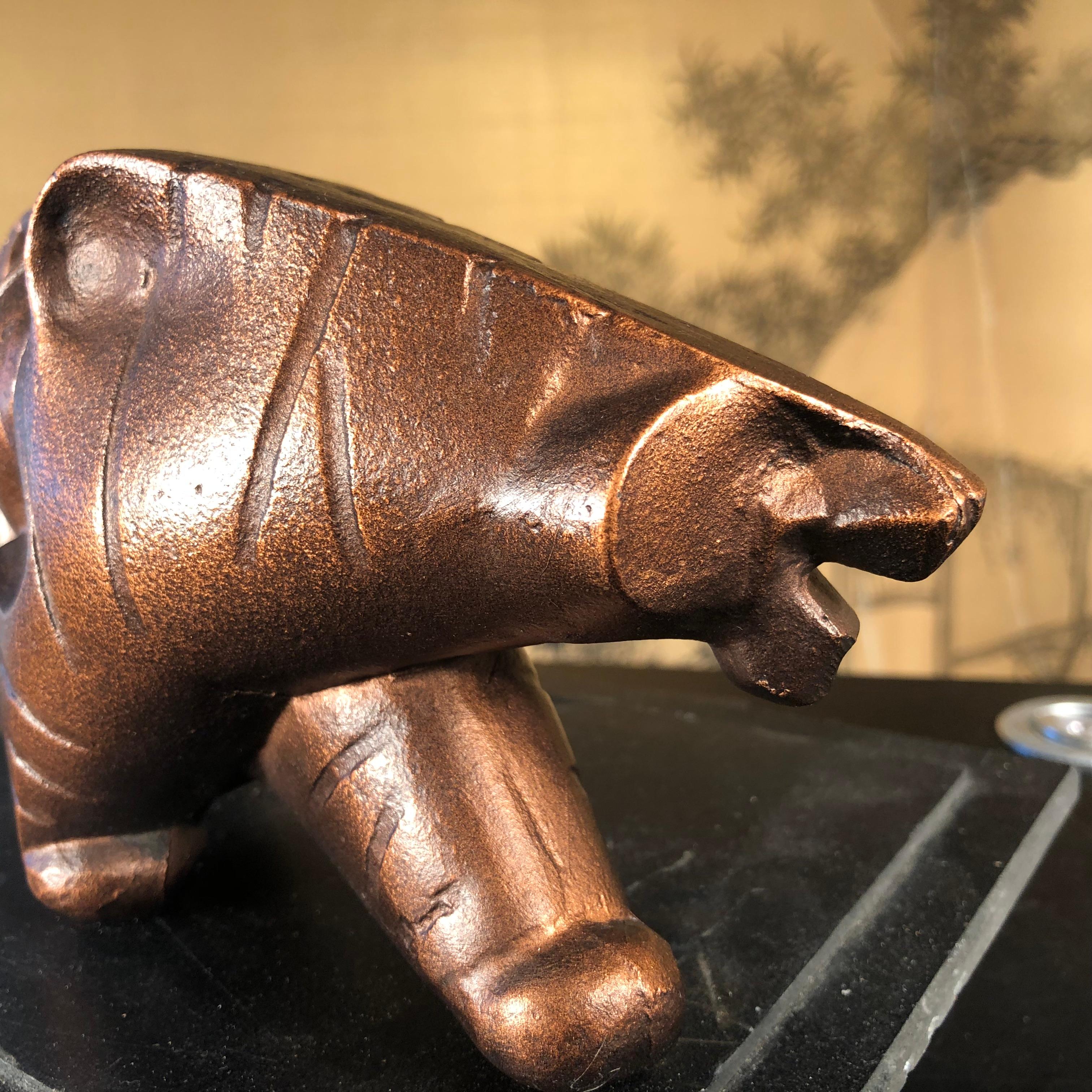 20th Century Japan Big Tiger Bronze Master Work by Famous Artist Sotaro Saegusa