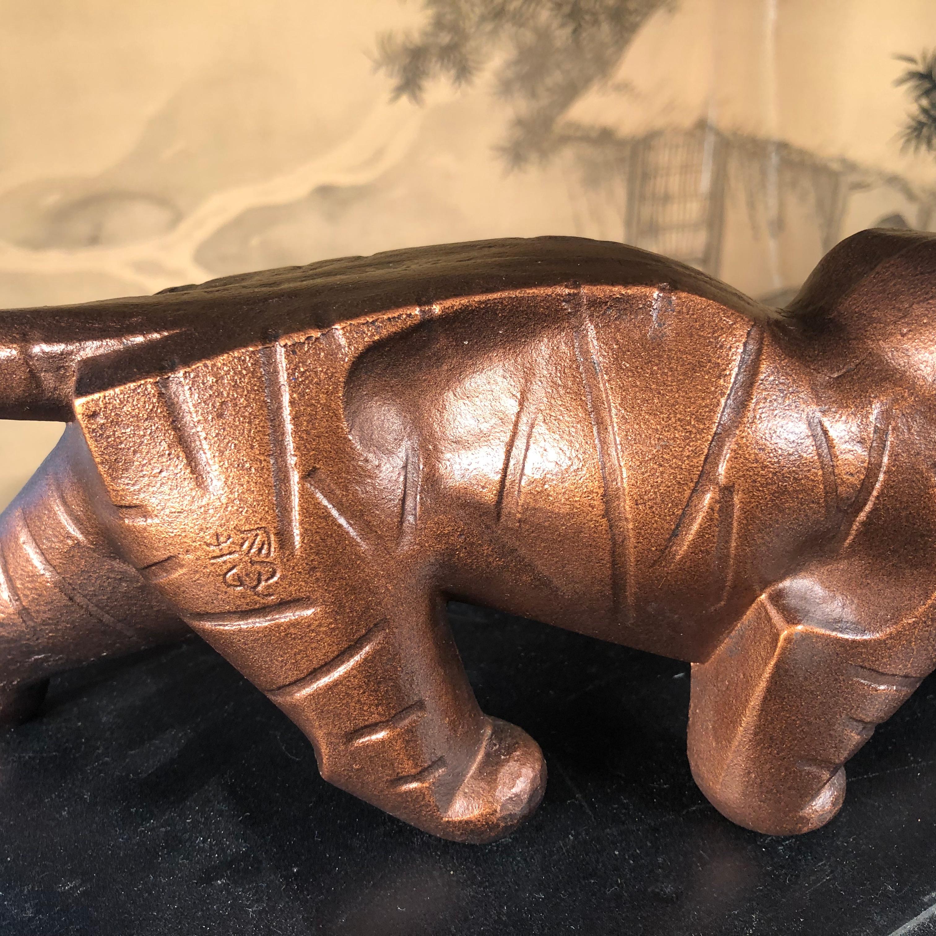 Japan Big Tiger Bronze Master Work by Famous Artist Sotaro Saegusa 2