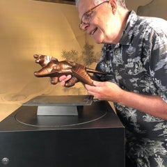 Japan Big Tiger Bronze Master Work by Famous Artist Sotaro Saegusa