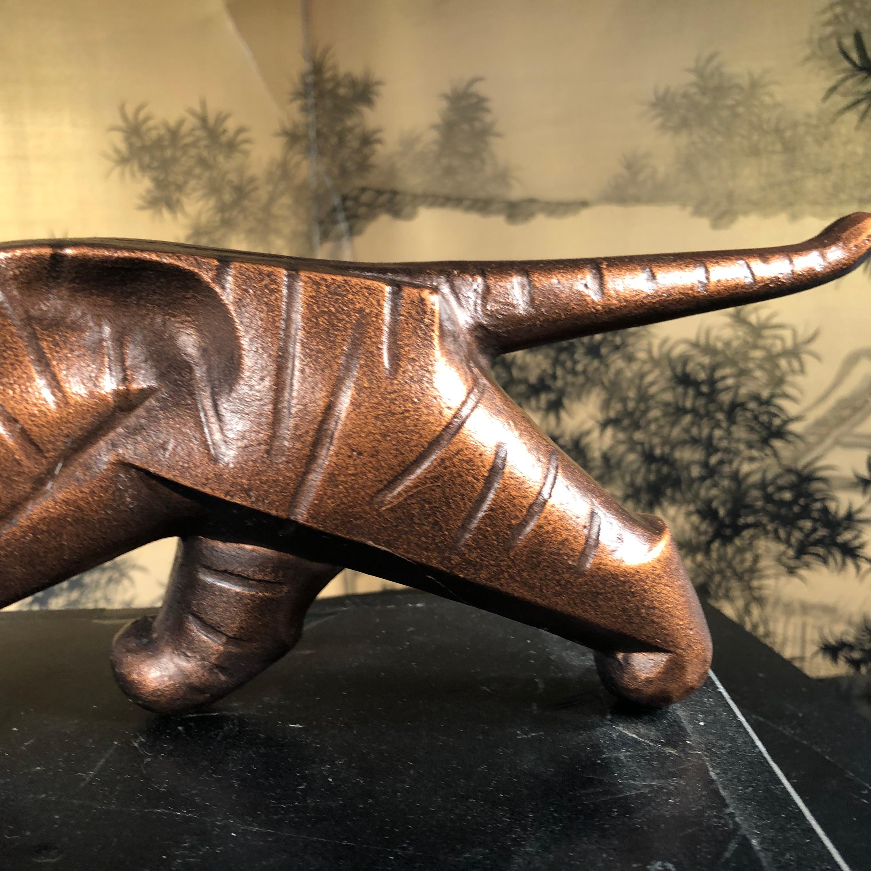 Japanese Japan Big Tiger Bronze Master Work by Famous Artist Sotaro Saegusa
