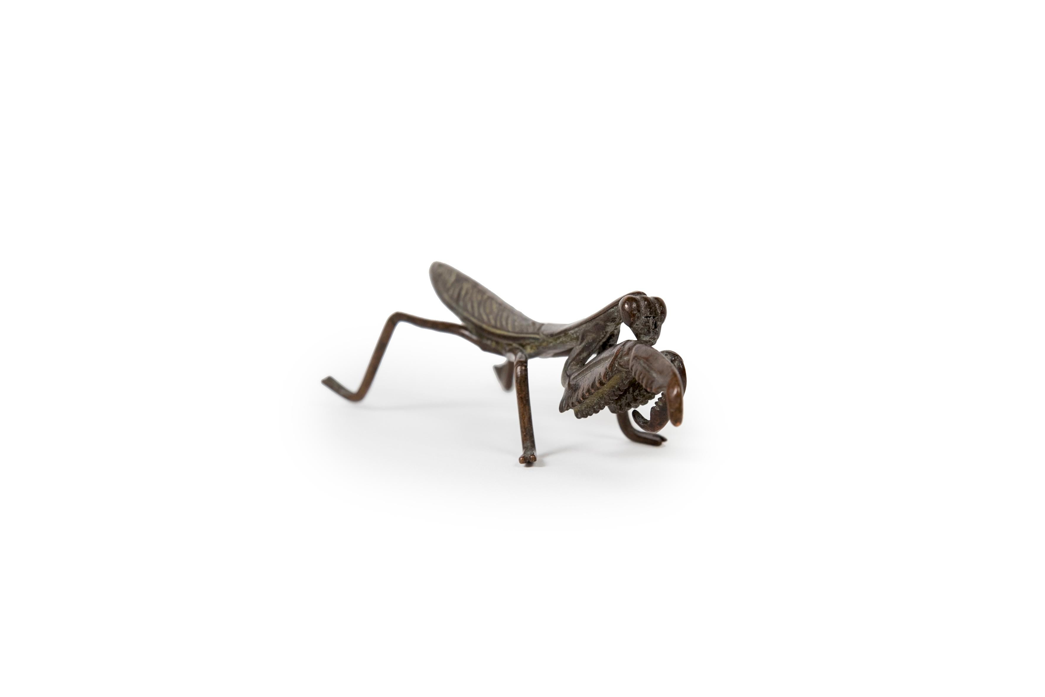 Japonisme Japan bronze praying mantis insect sculpture okimono Meiji