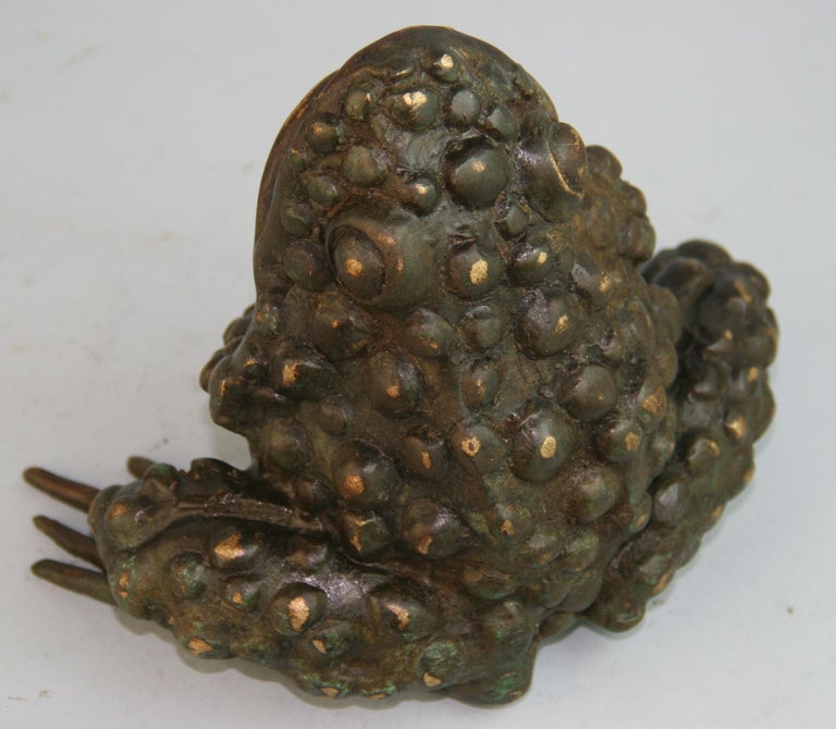 Japan Cast Bronze Frog Toad Kaeru For Sale 3