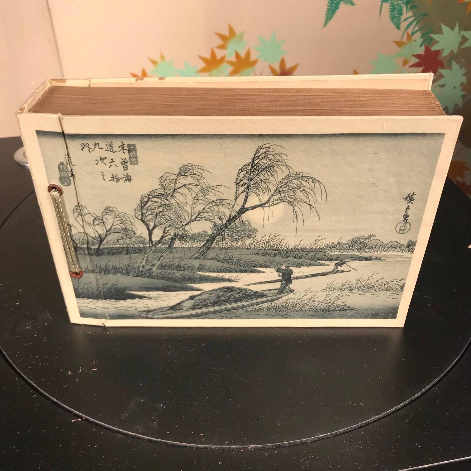 Showa Japon Album complet de 55 cartes postales anciennes en bois Ukiyoe Tokaido Route