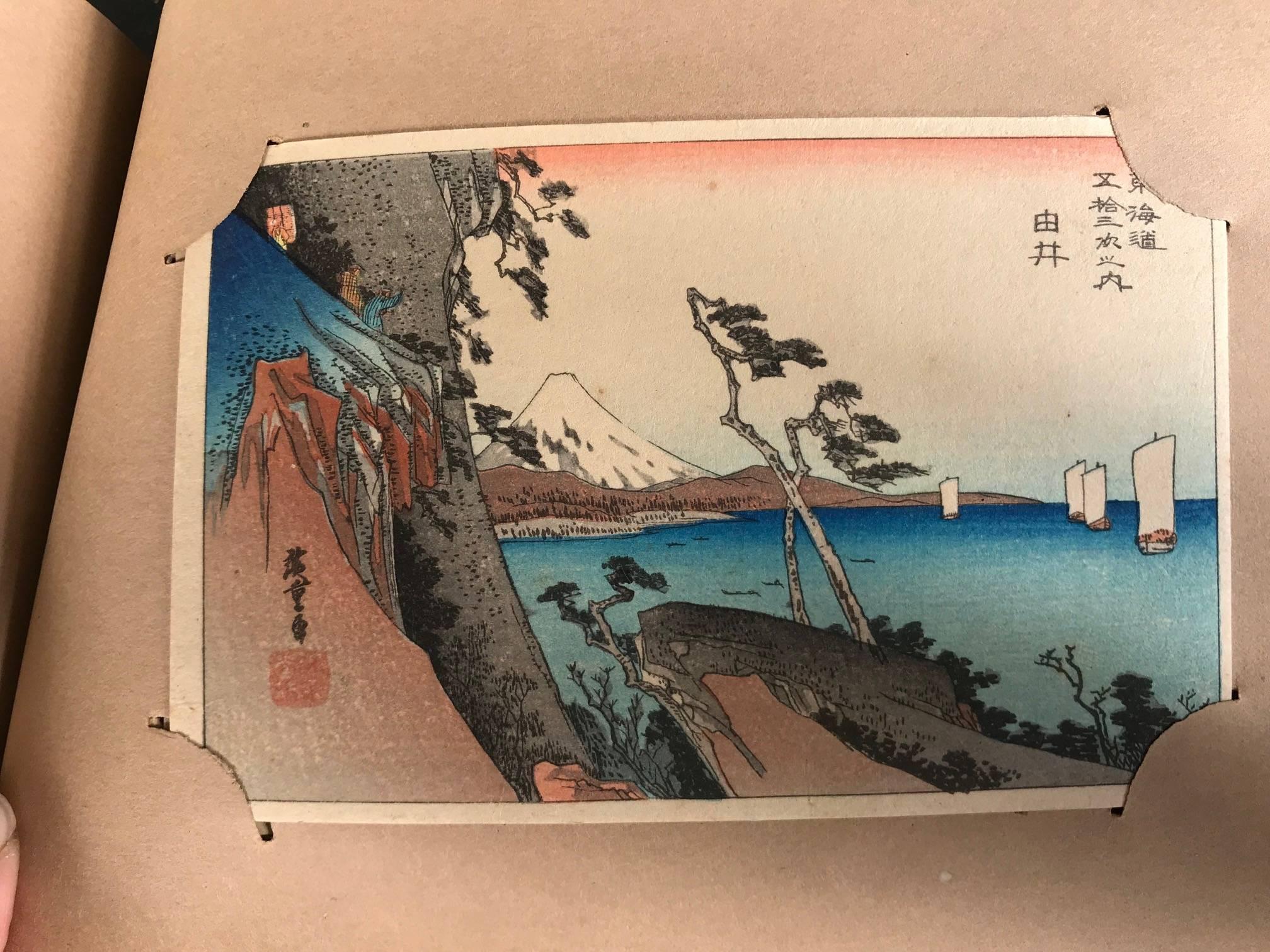 Paper Japan Complete Album Full 55 Old Woodblock Print Postcards Ukiyoe Tokaido Road