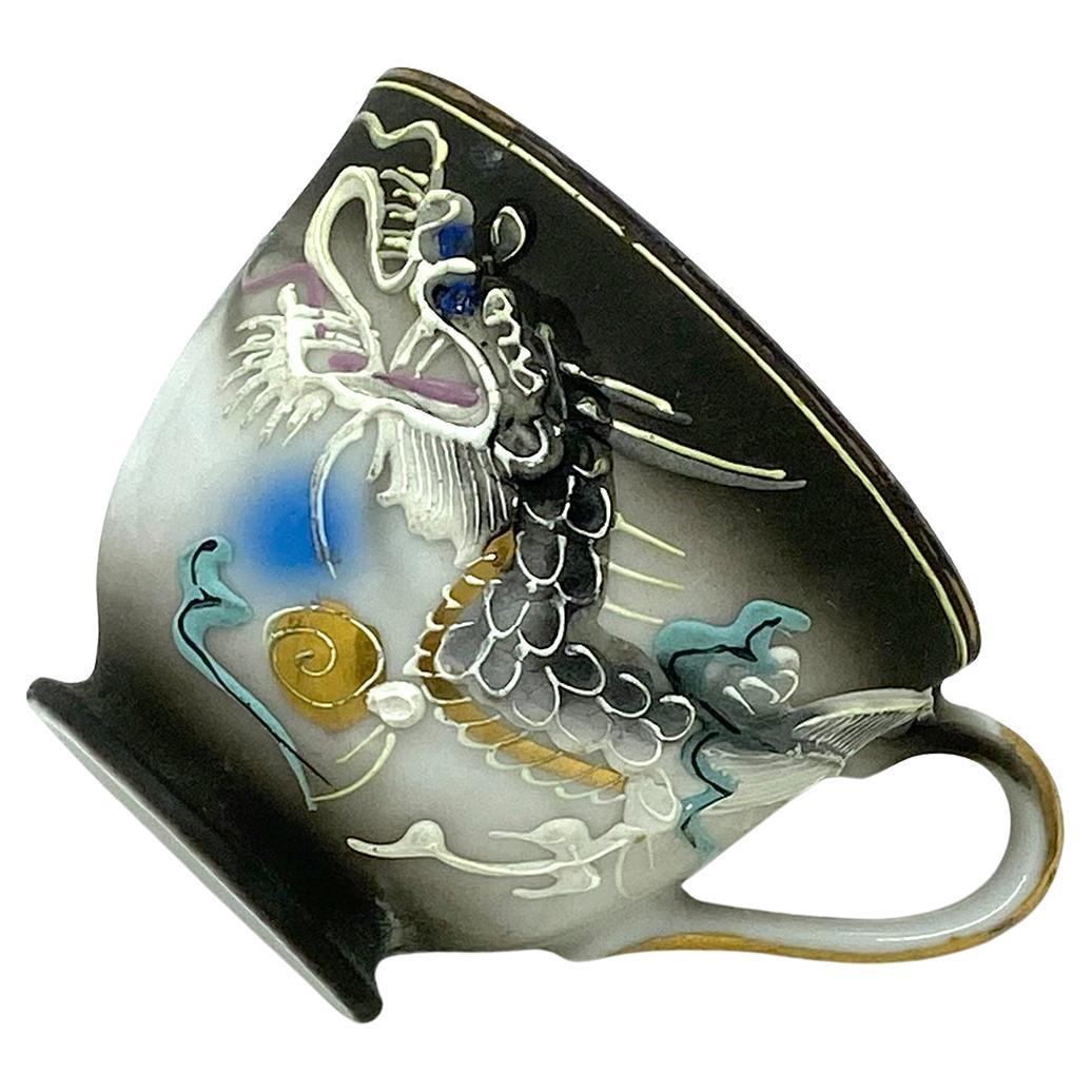 Arts and Crafts Japan Dragon Moriage Tea Cup and Saucer Set