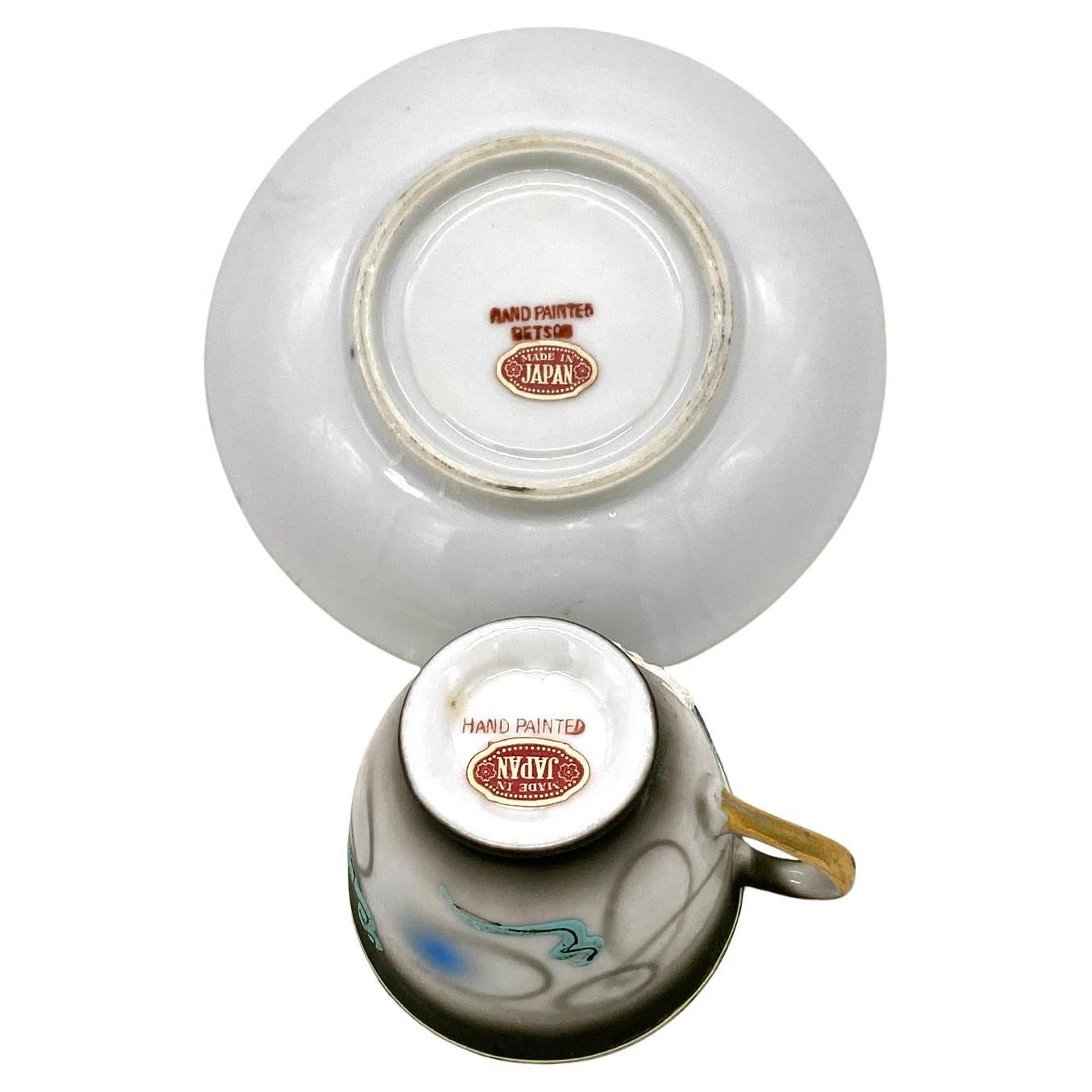 Women's or Men's Japan Dragon Moriage Tea Cup and Saucer Set