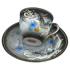 Juego de Taza y Plato de Té Moriage Dragón de Japón