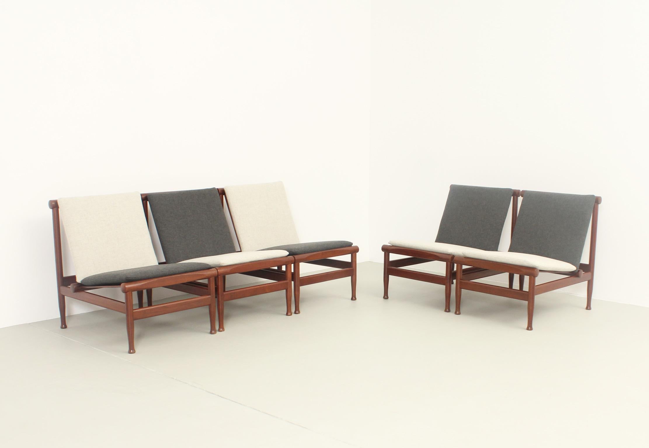 Scandinavian Modern Japan Easy Chairs by Kai Lyngfeldt Larsen for Søborg, Denmark, 1950's For Sale