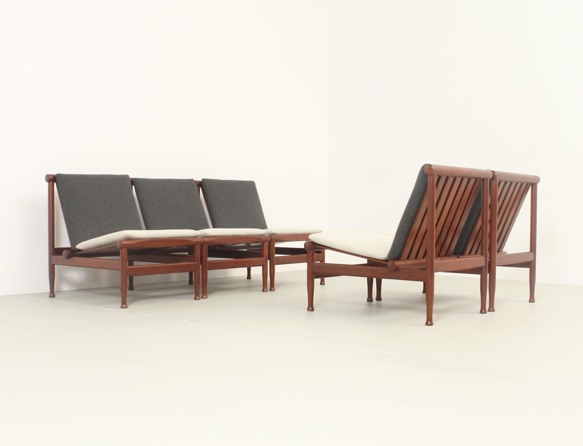Danish Japan Easy Chairs by Kai Lyngfeldt Larsen for Søborg, Denmark, 1950's For Sale