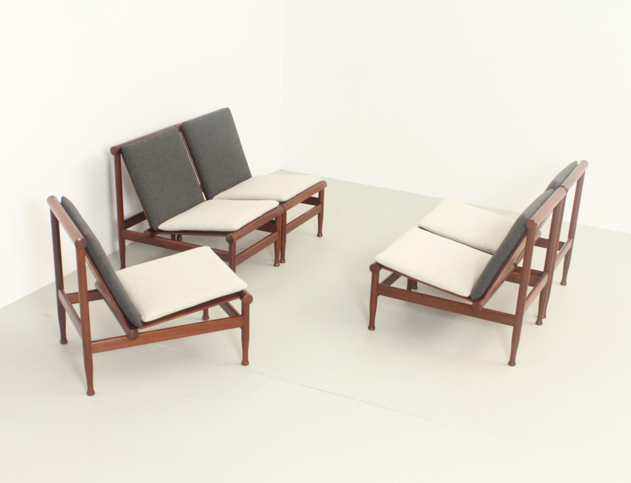 Japan Easy Chairs by Kai Lyngfeldt Larsen for Søborg, Denmark, 1950's In Good Condition For Sale In Barcelona, ES