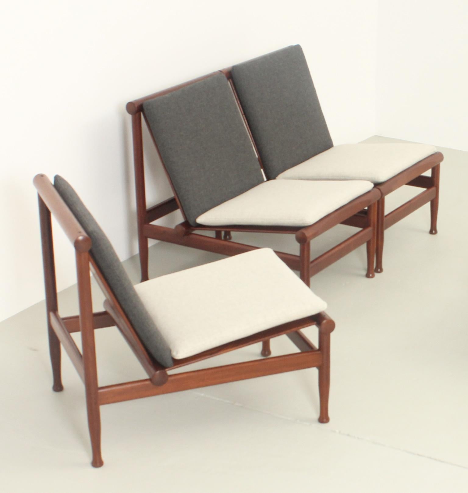 Mid-20th Century Japan Easy Chairs by Kai Lyngfeldt Larsen for Søborg, Denmark, 1950's For Sale