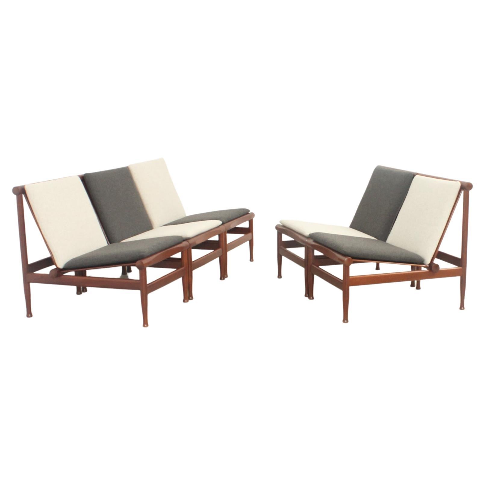Japan Easy Chairs by Kai Lyngfeldt Larsen for Søborg, Denmark, 1950's For Sale