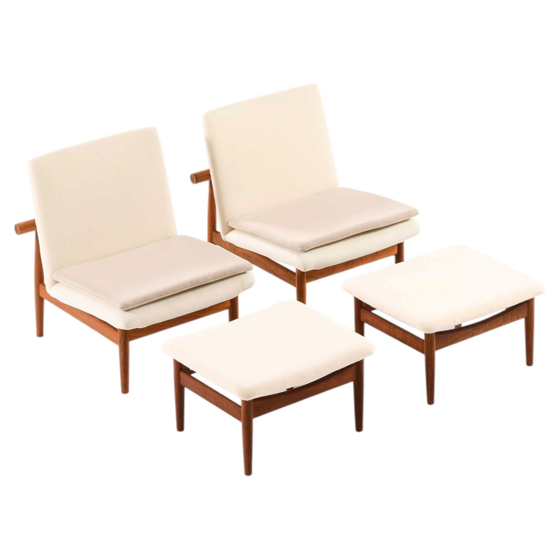 Japan Easy Chairs, Model FD-137, Designed by Finn Juhl, 1950s For Sale