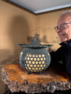 Japan Fine Antique Bronze Table Lamp  With Writhing Dragon