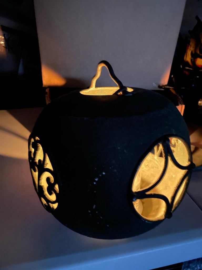 Cast Japan Fine Antique Bronze Garden Lighting  Lantern For Sale