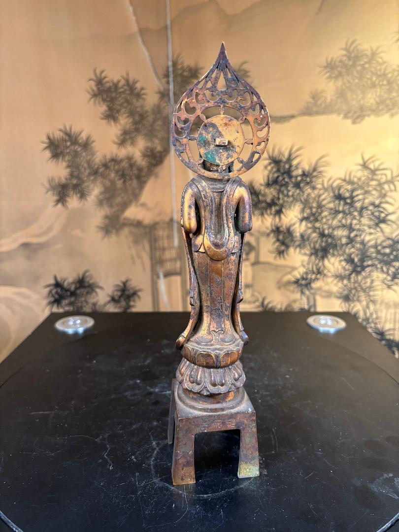 Japan Gem Antique Gilt Bronze Kanon Guanyin Signed Shohei For Sale 7