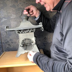 Japan Fine Antique Cast Bronze "Pagoda Roof" Lantern Dragons & Pendant Lights