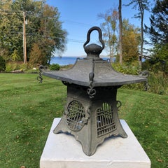 Japan Fine Antique Cast Bronze "Pagoda Roof" Lantern Dragons & Pendant Lights